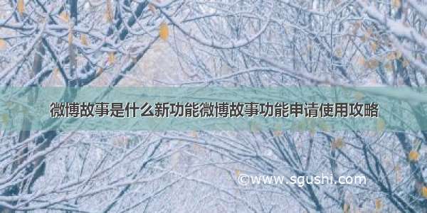 微博故事是什么新功能微博故事功能申请使用攻略