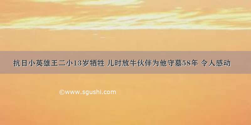 抗日小英雄王二小13岁牺牲 儿时放牛伙伴为他守墓58年 令人感动