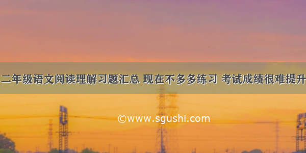 二年级语文阅读理解习题汇总 现在不多多练习 考试成绩很难提升