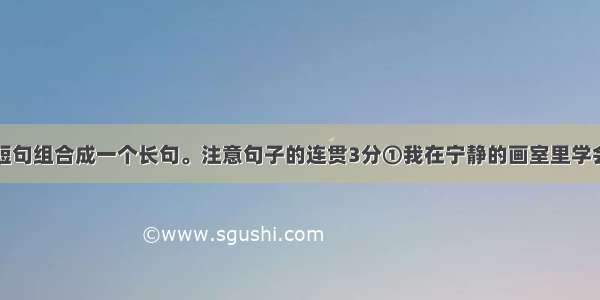 将下列三个短句组合成一个长句。注意句子的连贯3分①我在宁静的画室里学会了很多。②