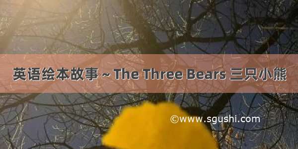 英语绘本故事～The Three Bears 三只小熊