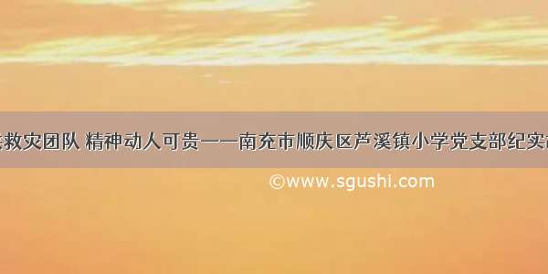 抗洪救灾团队 精神动人可贵——南充市顺庆区芦溪镇小学党支部纪实故事