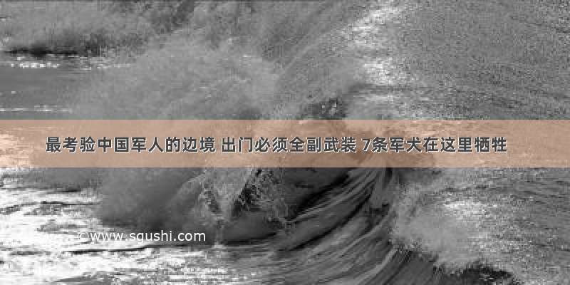 最考验中国军人的边境 出门必须全副武装 7条军犬在这里牺牲