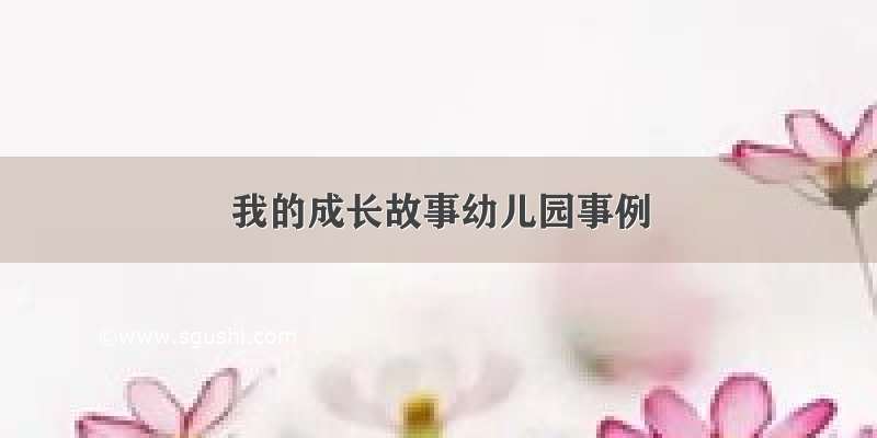 我的成长故事幼儿园事例