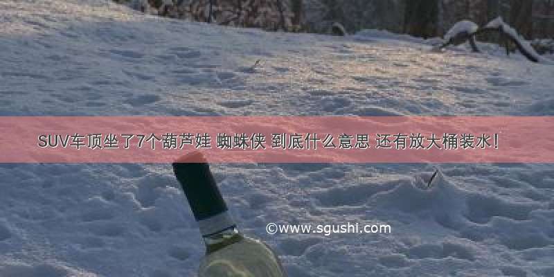 SUV车顶坐了7个葫芦娃 蜘蛛侠 到底什么意思 还有放大桶装水！