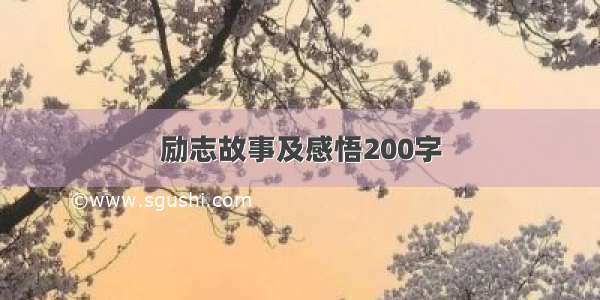 励志故事及感悟200字