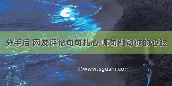 分手后 网友评论句句扎心 哪句触动你的心弦