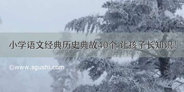 小学语文经典历史典故40个 让孩子长知识！