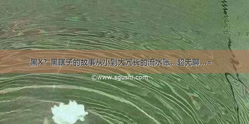 黑X？黑瞎子的故事从小到大冗长的流水账…超无聊…=