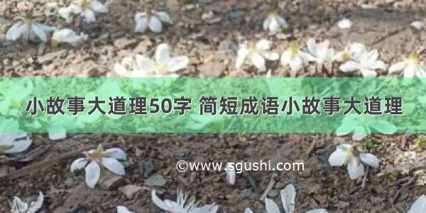 小故事大道理50字 简短成语小故事大道理