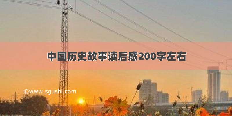 中国历史故事读后感200字左右