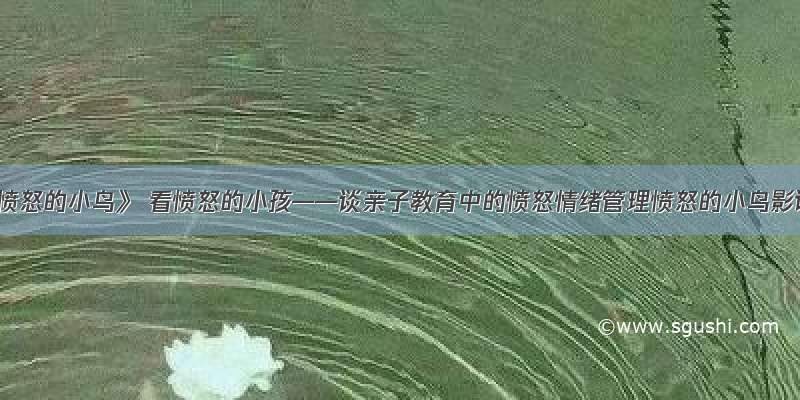 从《愤怒的小鸟》 看愤怒的小孩——谈亲子教育中的愤怒情绪管理愤怒的小鸟影评