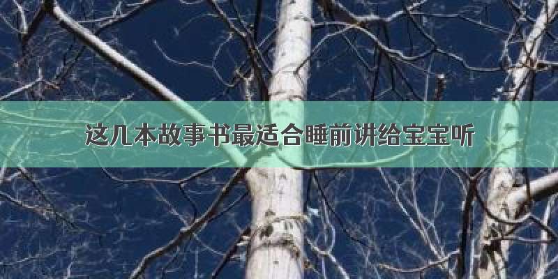 这几本故事书最适合睡前讲给宝宝听