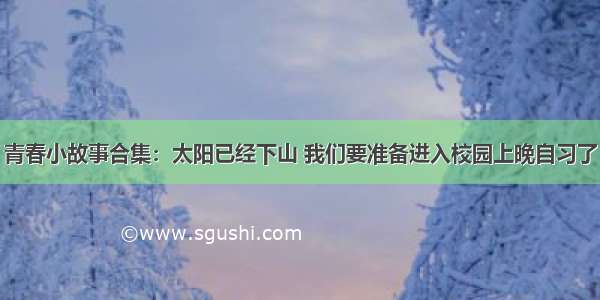 青春小故事合集：太阳已经下山 我们要准备进入校园上晚自习了