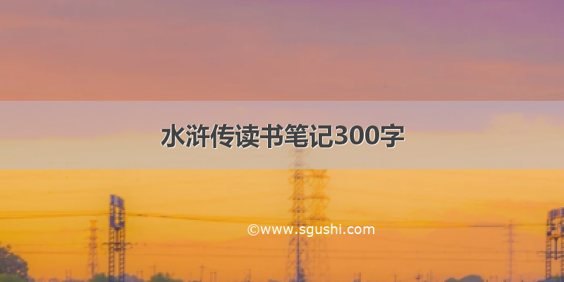 水浒传读书笔记300字