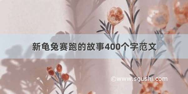 新龟兔赛跑的故事400个字范文