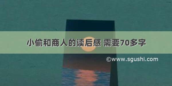 小偷和商人的读后感 需要70多字