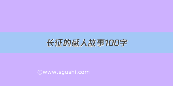 长征的感人故事100字