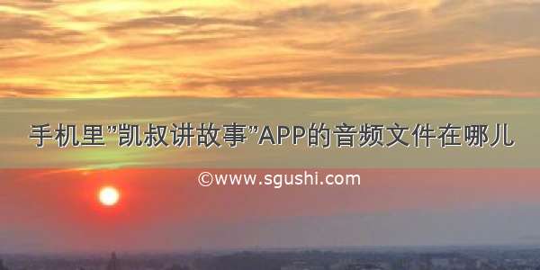 手机里”凯叔讲故事”APP的音频文件在哪儿