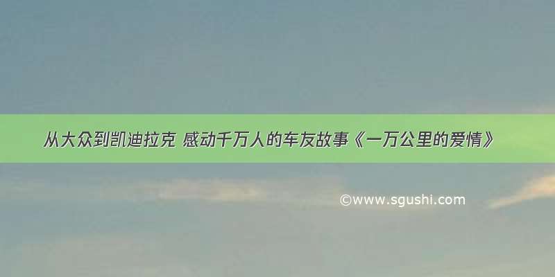 从大众到凯迪拉克 感动千万人的车友故事《一万公里的爱情》