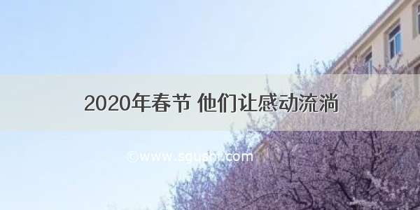 2020年春节 他们让感动流淌