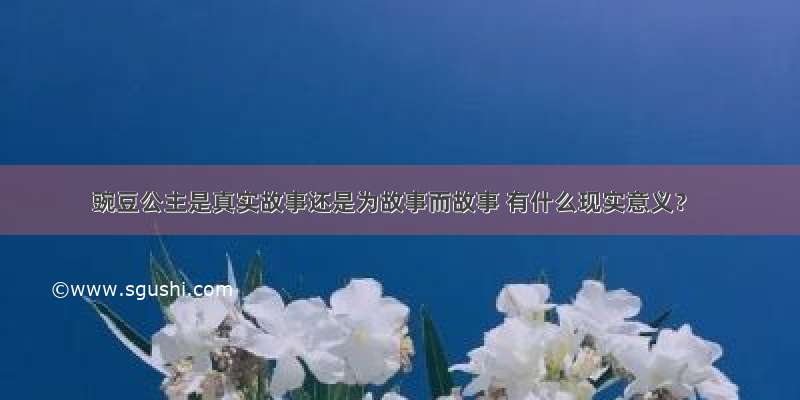 豌豆公主是真实故事还是为故事而故事 有什么现实意义？