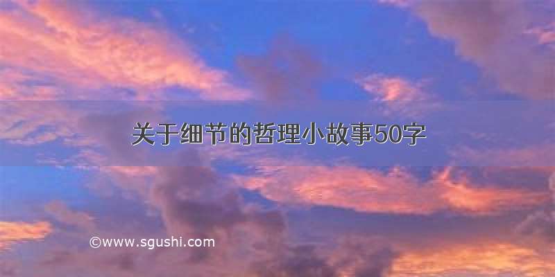 关于细节的哲理小故事50字