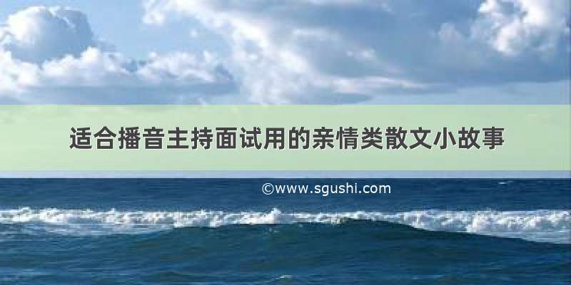 适合播音主持面试用的亲情类散文小故事