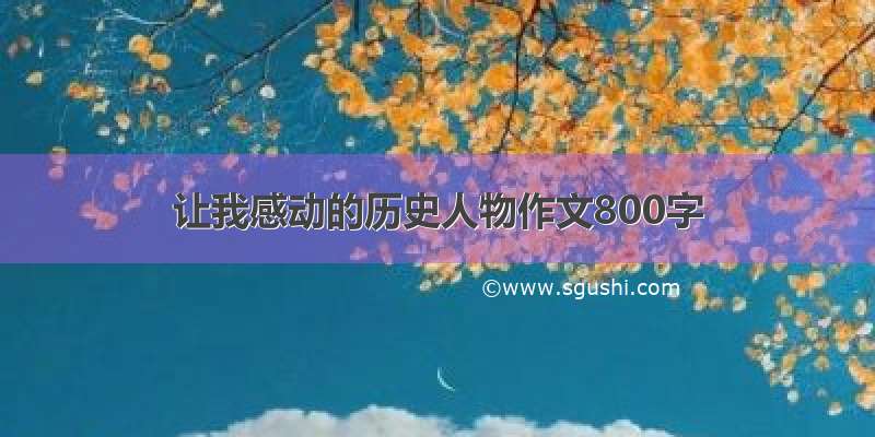 让我感动的历史人物作文800字