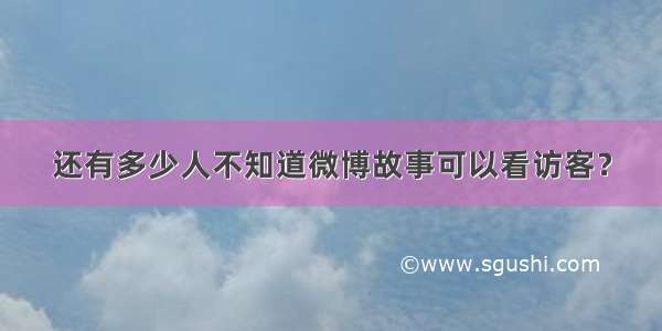 还有多少人不知道微博故事可以看访客？