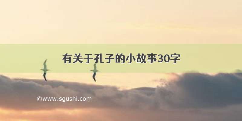 有关于孔子的小故事30字