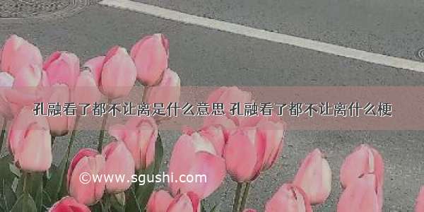 孔融看了都不让离是什么意思 孔融看了都不让离什么梗