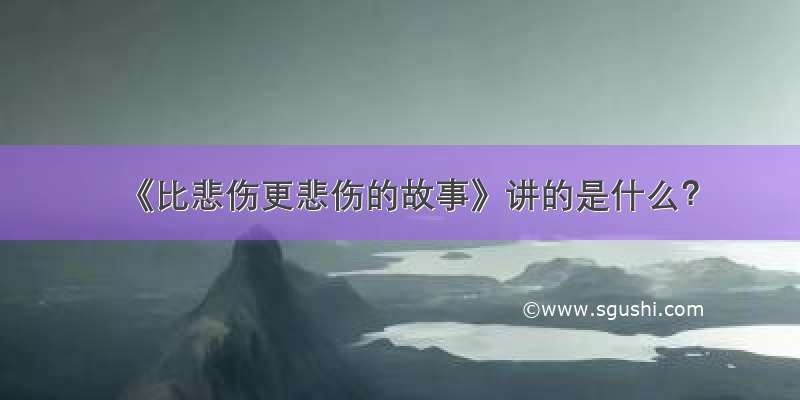 《比悲伤更悲伤的故事》讲的是什么？