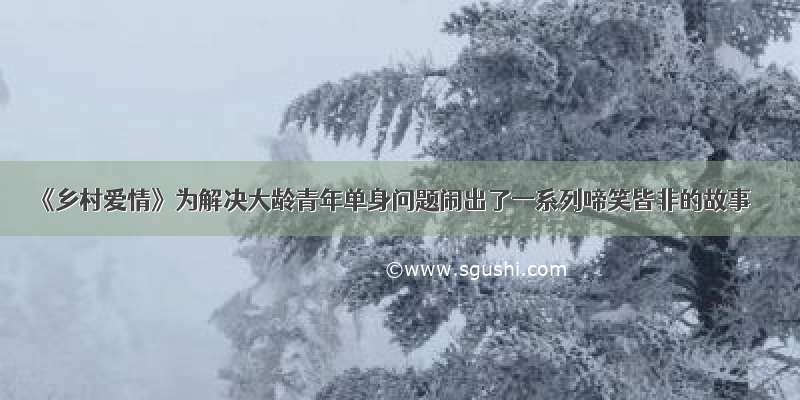 《乡村爱情》为解决大龄青年单身问题闹出了一系列啼笑皆非的故事