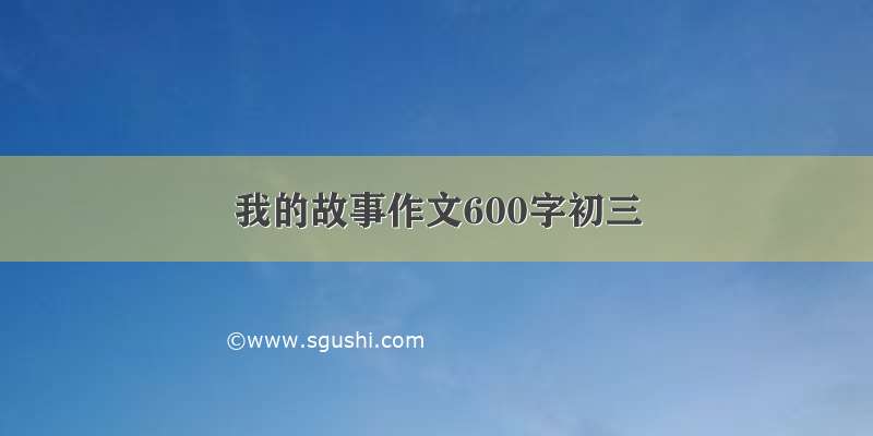 我的故事作文600字初三