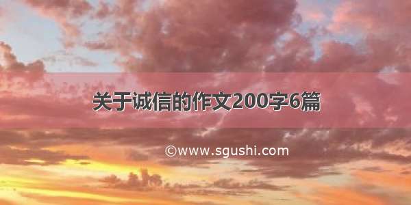 关于诚信的作文200字6篇