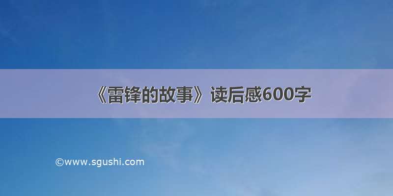 《雷锋的故事》读后感600字