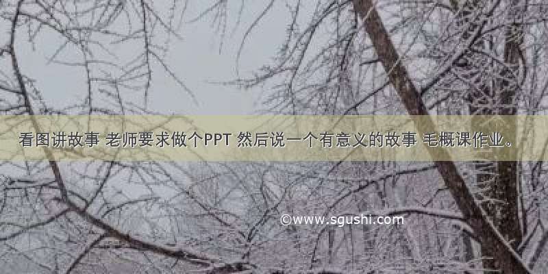 看图讲故事 老师要求做个PPT 然后说一个有意义的故事 毛概课作业。