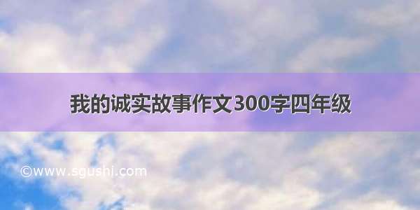 我的诚实故事作文300字四年级