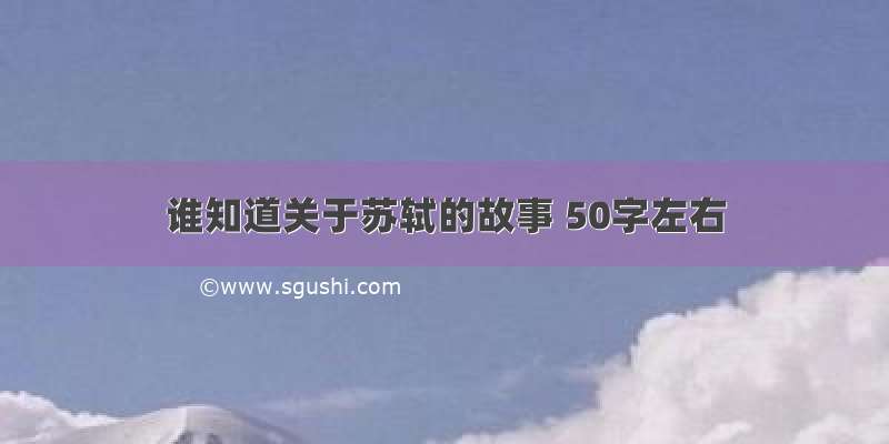 谁知道关于苏轼的故事 50字左右