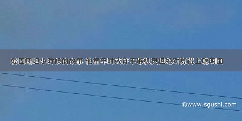 爱因斯坦小时候的故事 他童年时或许不够机灵但绝对算得上聪明图