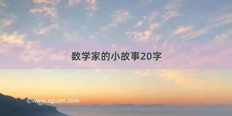 数学家的小故事20字