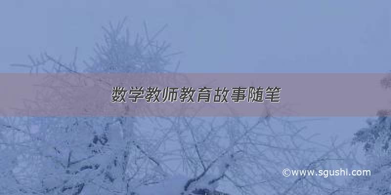 数学教师教育故事随笔