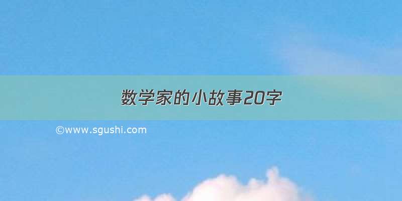 数学家的小故事20字