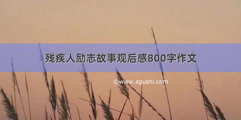 残疾人励志故事观后感800字作文