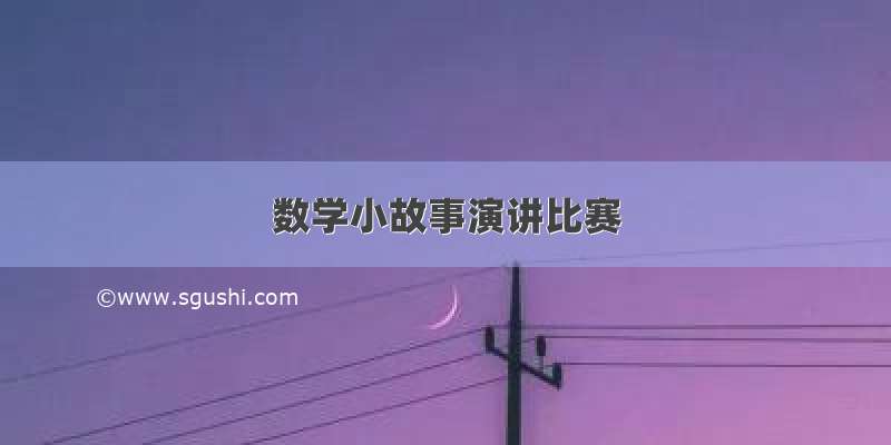 数学小故事演讲比赛