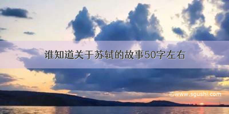 谁知道关于苏轼的故事50字左右