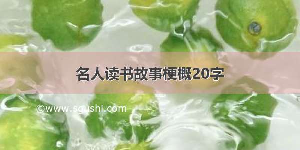 名人读书故事梗概20字