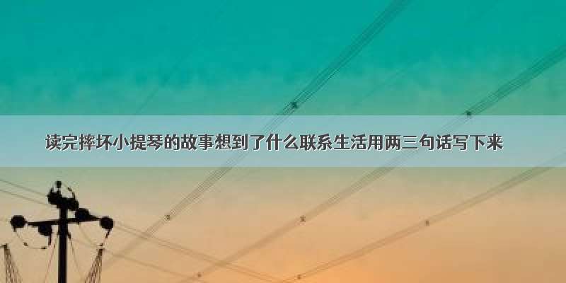 读完摔坏小提琴的故事想到了什么联系生活用两三句话写下来