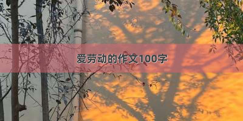 爱劳动的作文100字